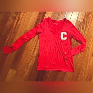 NEW Women’s Cornell Deep-v neck Champion Long Sleeve Tee XS - Cornell on arm